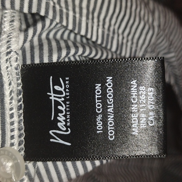 Nautical Striped Nanette Lepore with Unique Puffed Sleeve M - Picture 6 of 7